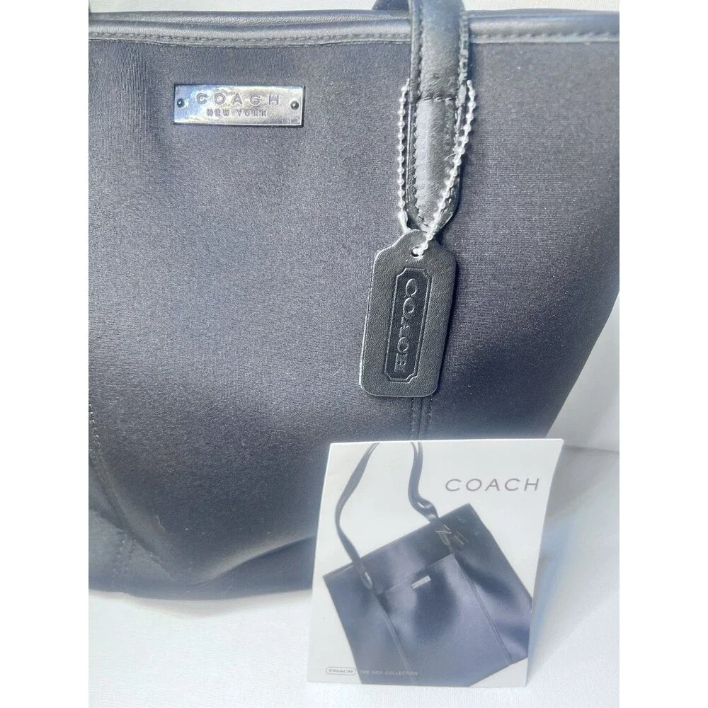 Coach Black Tote Shoulder Bag with Logo Tag